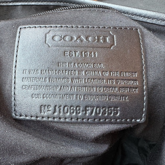 Coach Black Nylon Messenger Bag Computer Bag Adjustable Strap F70355 with COA - Picture 2 of 11